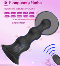 Venusfun Wireless Remote Inflatable Anal Beads for Men 10 Vibration Modes Hands-Free Prostate