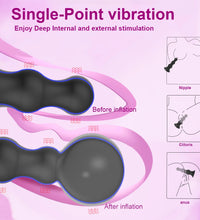 Venusfun Wireless Remote Inflatable Anal Beads for Men 10 Vibration Modes Hands-Free Prostate