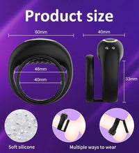 Venusfun Locking Vibrating Cock Ring for Men 9 Mode Silicone Delay Enhancer for Extended