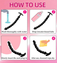 Venusfun Silicone Anal Beads Plug for Deep P Spot Play Flexible Perineum Massager