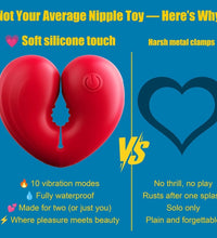 Venusfun Heart-Shaped Magnetic Nipple Vibrator with Remote Control 10 Modes for Intense Play