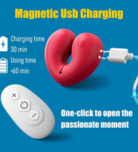 Venusfun Heart-Shaped Magnetic Nipple Vibrator with Remote Control 10 Modes for Intense Play