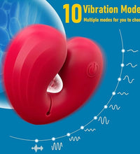Venusfun Heart-Shaped Magnetic Nipple Vibrator with Remote Control 10 Modes for Intense Play