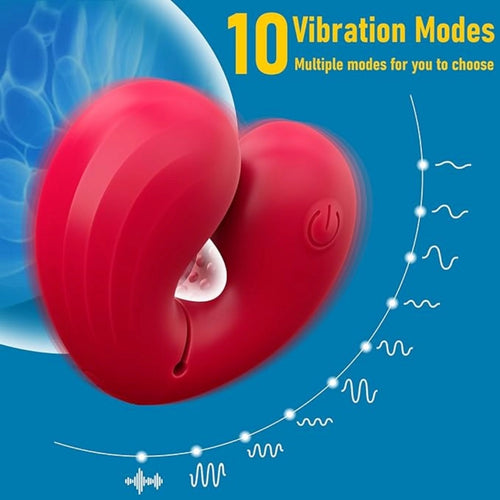 Venusfun Heart-Shaped Magnetic Nipple Vibrator with Remote Control 10 Modes for Intense Play