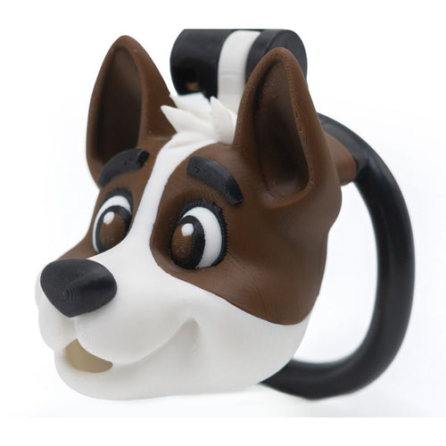 Venusfun Dog Head Shaped Penis Chastity Cage with Single Arc Ring