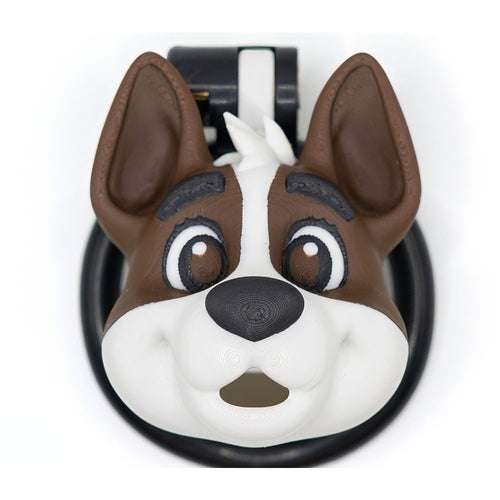 Venusfun Dog Head Shaped Penis Chastity Cage with Single Arc Ring