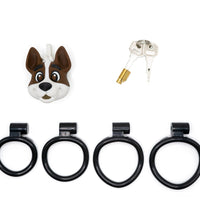 Venusfun Dog Head Shaped Penis Chastity Cage with Single Arc Ring