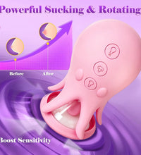 Venusfun Octopus Nipple Sucker 9 Modes Licking Tongue Vibrator with 3 Suction Levels