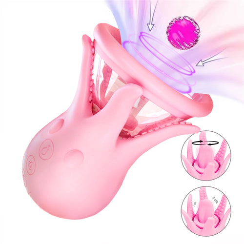 Venusfun Octopus Nipple Sucker 9 Modes Licking Tongue Vibrator with 3 Suction Levels