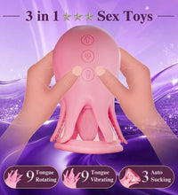 Venusfun Octopus Nipple Sucker 9 Modes Licking Tongue Vibrator with 3 Suction Levels