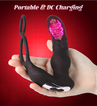 Venusfun Thrusting Butt Plug Anal Dildo with Cock Ring and 9 Vibrating Modes App Control for Men