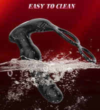 Venusfun Thrusting Butt Plug Anal Dildo with Cock Ring and 9 Vibrating Modes App Control for Men