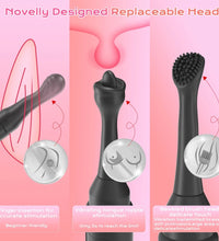 Venusfun Upgraded Silicone Mini Wand Vibrator with Dual Motor G Spot and Clit Stimulation for Women