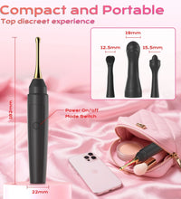 Venusfun Upgraded Silicone Mini Wand Vibrator with Dual Motor G Spot and Clit Stimulation for Women