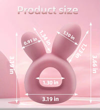 Venusfun Rabbit Ear Vibrating Cock Ring Soft Silicone Dual Use Massager for Couples with 7 Modes