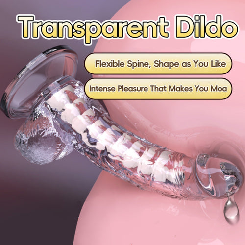 Venusfun Realistic Crystal Clear Giant Dildo With Suction Cup for Female