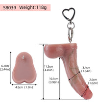 Venusfun Realistic Texture Mini Penis Keychain Prank Toy