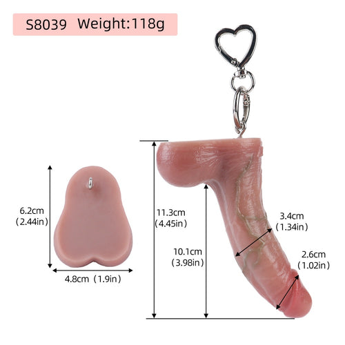 Venusfun Realistic Texture Mini Penis Keychain Prank Toy