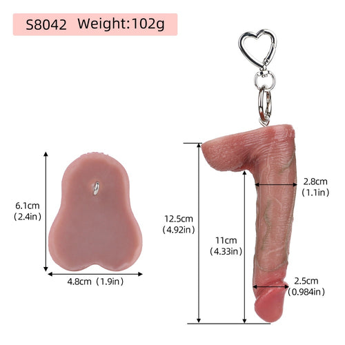 Venusfun Realistic Texture Mini Penis Keychain Prank Toy