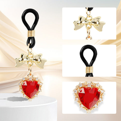 Venusfun Luxurious Red Gemstone Nipple Clips Adjustable Boob Clamps