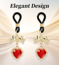 Venusfun Luxurious Red Gemstone Nipple Clips Adjustable Boob Clamps