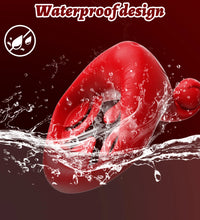 Venusfun Red Mouth Wearable Vibrating Cock Ring with APP Control for Couples