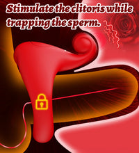 Venusfun Red Mouth Wearable Vibrating Cock Ring with APP Control for Couples