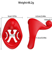 Venusfun Red Mouth Wearable Vibrating Cock Ring with APP Control for Couples
