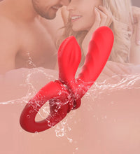 Venusfun Red Silicone Cock Ring Vibrator for Women Multi Function Clit G Spot Adult Sex Toy