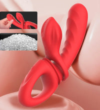 Venusfun Red Silicone Cock Ring Vibrator for Women Multi Function Clit G Spot Adult Sex Toy