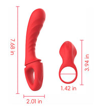 Venusfun Red Silicone Cock Ring Vibrator for Women Multi Function Clit G Spot Adult Sex Toy
