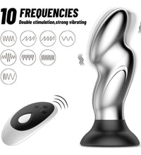 Venusfun 10 Speeds Remote Metal Anal Plug Prostate Massager