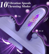 Venusfun Riding Dildo Vibrator for Women Silicone Sit and Ride Thrusting with Heating 10 Modes