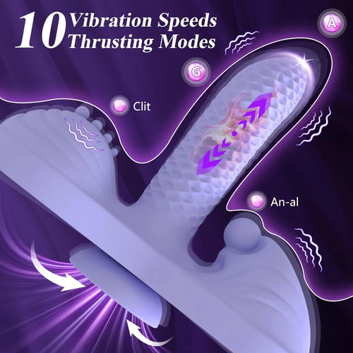 Venusfun Riding Dildo Vibrator for Women Silicone Sit and Ride Thrusting with Heating 10 Modes