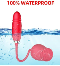 Venusfun Rose Dual Head Vibrator with Licking Suction and Extendable Motion 10 Modes for Sensory Play