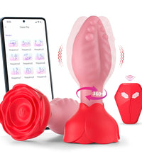 Venusfun App Controlled Rose Rotating Vibrating Butt Plug Anal Vibe Backdoor Trainer
