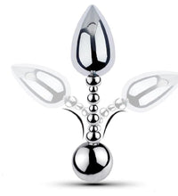 Venusfun Double Ended Stainless Steel Anal Plug with Rotating Beads for Prostate Training