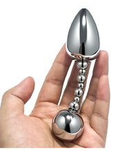 Venusfun Double Ended Stainless Steel Anal Plug with Rotating Beads for Prostate Training