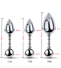 Venusfun Double Ended Stainless Steel Anal Plug with Rotating Beads for Prostate Training