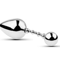 Venusfun Double Ended Stainless Steel Anal Plug with Rotating Beads for Prostate Training