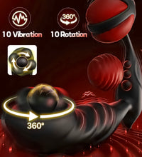 Venusfun Rotating Prostate Massager Remote Vibrating Cock Ring Perineum Support for Men