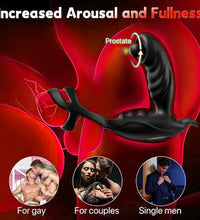 Venusfun Rotating Prostate Massager Remote Vibrating Cock Ring Perineum Support for Men