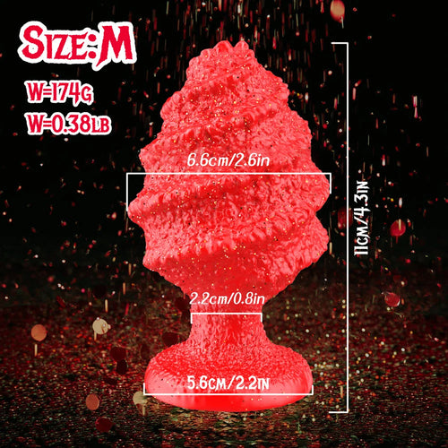 Venusfun Christmas Edition Spiral Silicone Butt Plug Soft Liquid Anal Toy for Couples Adults