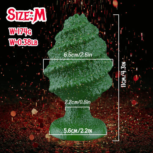 Venusfun Christmas Edition Spiral Silicone Butt Plug Soft Liquid Anal Toy for Couples Adults