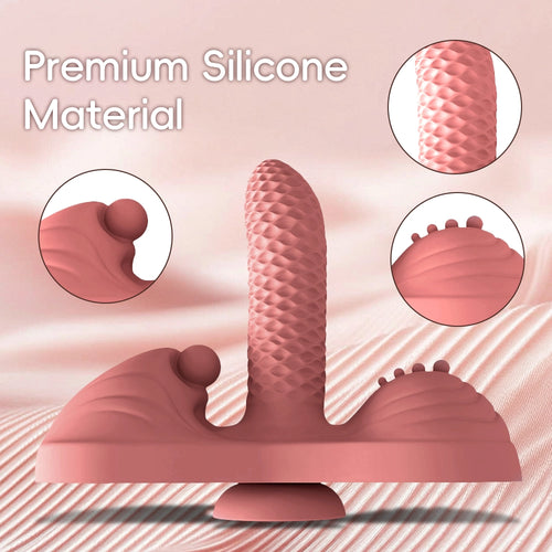 Venusfun Riding Dildo Vibrator for Women Silicone Sit and Ride Thrusting with Heating 10 Modes