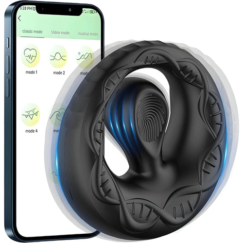 Venusfun App Controlled 2 in 1 Silicone Vibrating Cock Ring for Couples with Delay and Remote Control