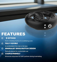 Venusfun App Controlled 2 in 1 Silicone Vibrating Cock Ring for Couples with Delay and Remote Control