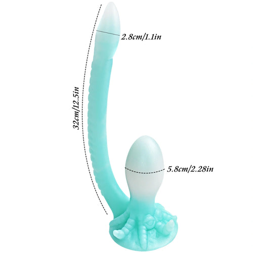 Venusfun 2 in 1 Tentacle Shape Luminous Octopus Anal Plug with Big Suction Cup for Women