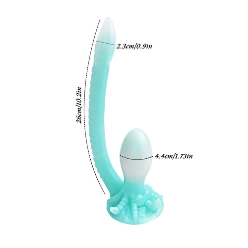 Venusfun 2 in 1 Tentacle Shape Luminous Octopus Anal Plug with Big Suction Cup for Women