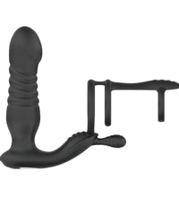 Venusfun Remote Control Thrusting Anal Plug with Triple Cock Rings for Men